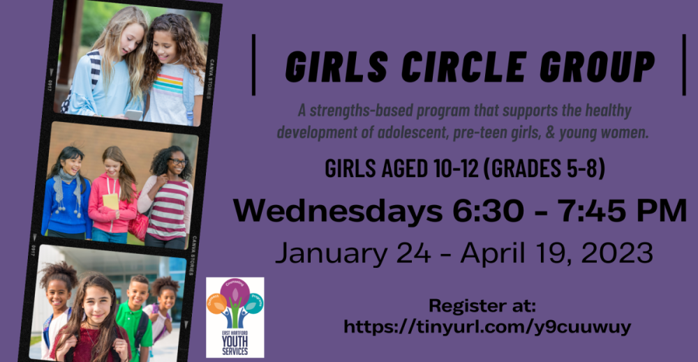Girls Circle group. Click for more information and to register