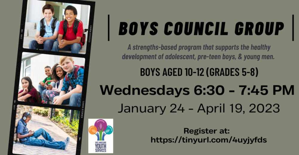 Boys Council group. Click for more information and to register.
