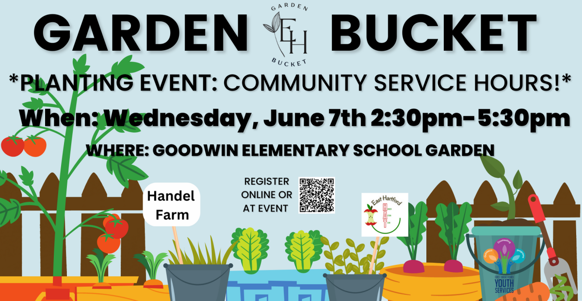 Garden Bucket Planting Event 6/7 from 2:30pm to 5:30pm at Goodwin Elementary School