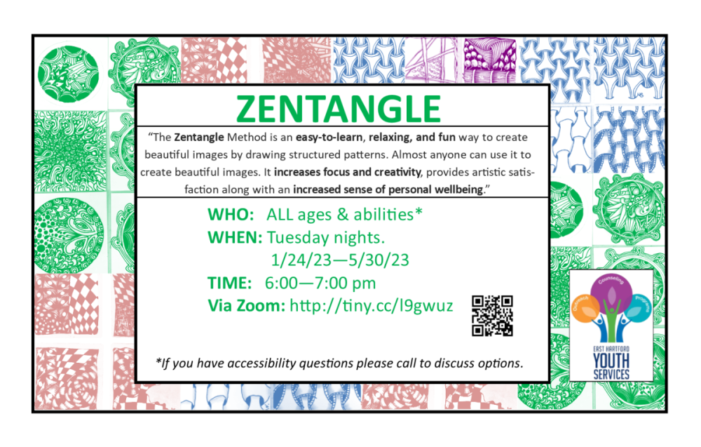 Zentangle starts back on Jan. 24th. Click to get more information.