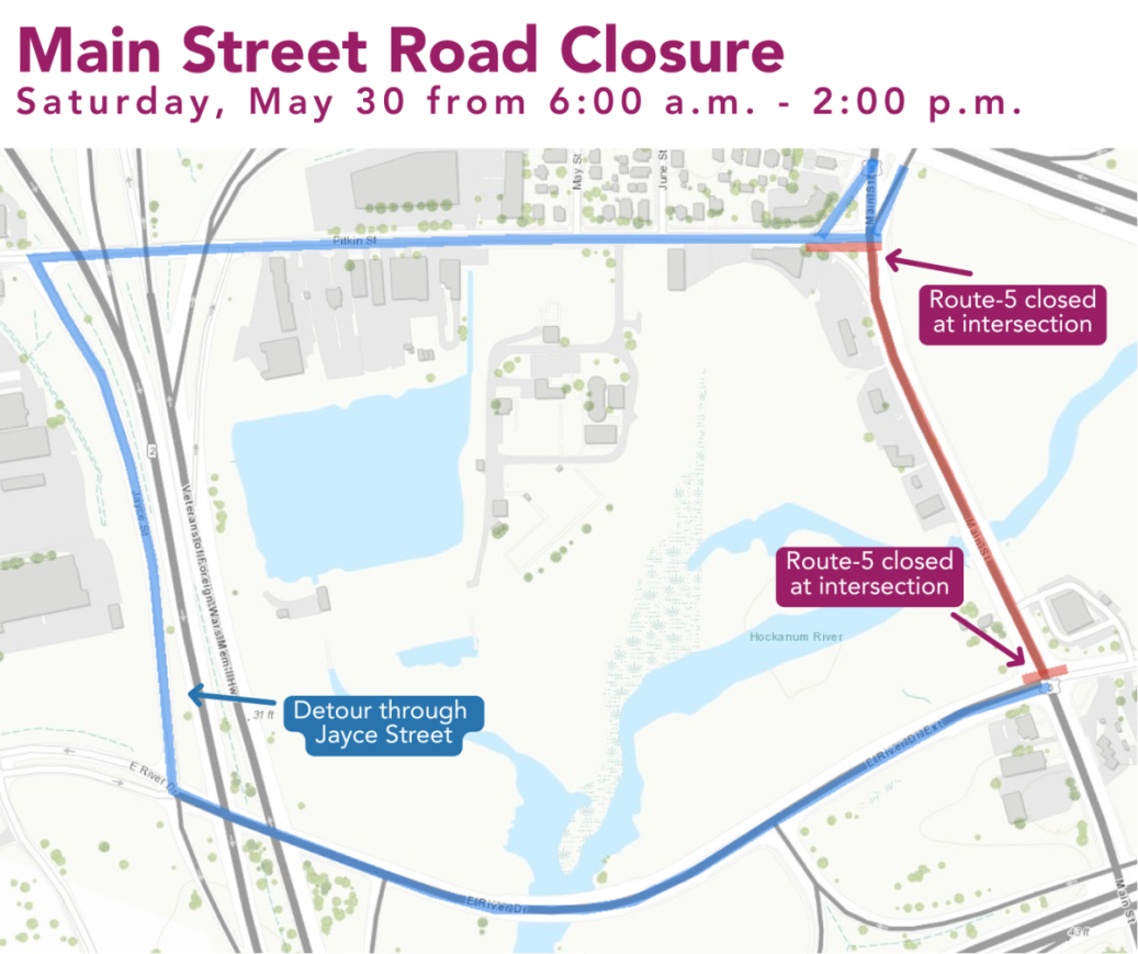 Main STreet Closure Exercise and Temporary Road Closure on Saturday May 30