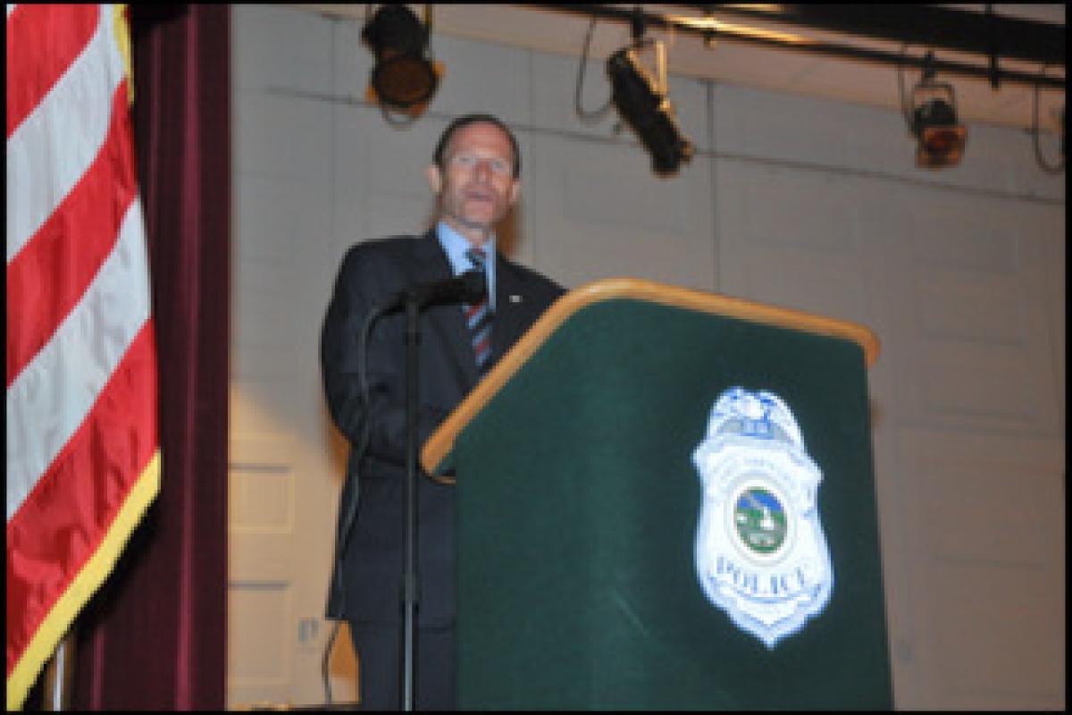 U.S. Senator Blumenthal at EHPD Promotional Ceremony October 9th, 2014