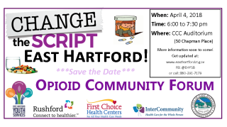 Opioid Community Forum April 4th 6 to 7:30pm