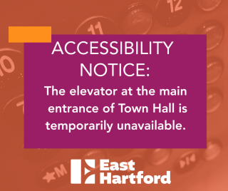 Accessibility Notice:Elevator Town Hall main entrance 