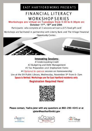 East Hartford Works Invites You To Financial Literacy Workshop Series 