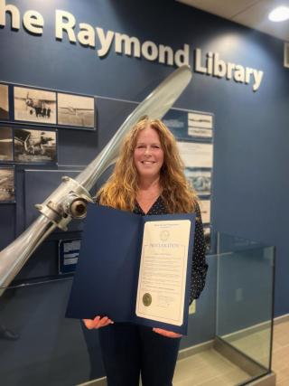 East Hartford America250 coordinator Jana Colacino with the proclamation