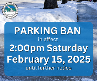 Weather Alert: Parking Ban in Effect Starting at 2PM on Saturday, February 15th until further notice