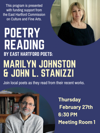 Poetry reading flyer: February 27 @ 6:30 PM