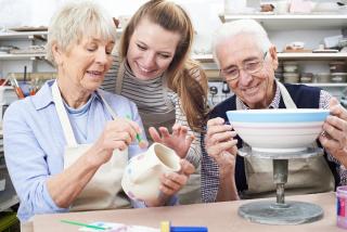 Seniors Making Pottery
