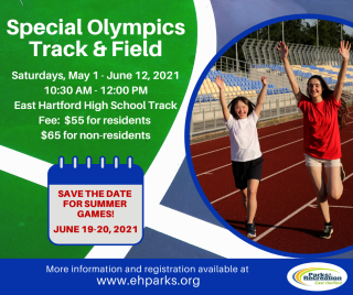 special olumpics track and field graphic and info