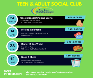 East Hartford Parks & Rec Presents Teen & Adult Social Club