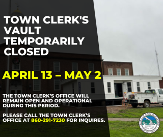 East Hartford Town Clerk’s Vault Closure 