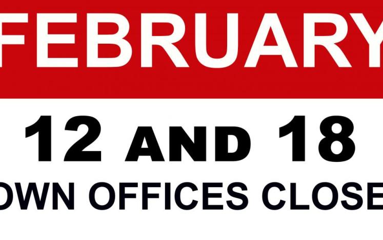 East Hartford Offices closed for Lincoln's and Presidents' Day