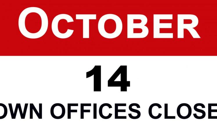town offices closed for columbus day