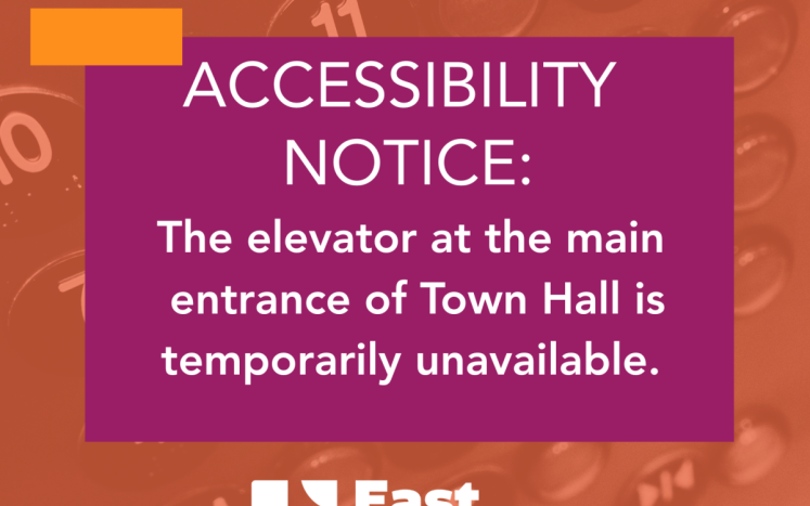 Accessibility Notice:Elevator Town Hall main entrance 