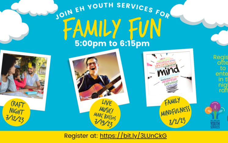 2023 Family Fun Nights with EHYS. Scroll down to get more information and register. 