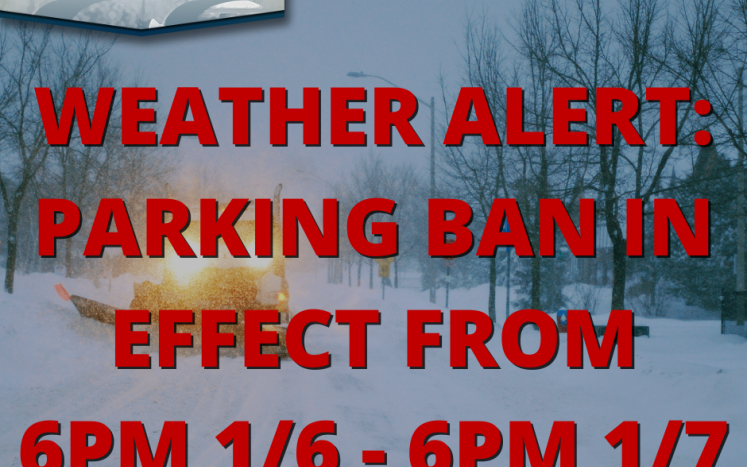 East Hartford Issues a Weather Alert Parking Ban in Effect Starting at 6PM on Saturday, January 6th through 6PM Sunday, January 