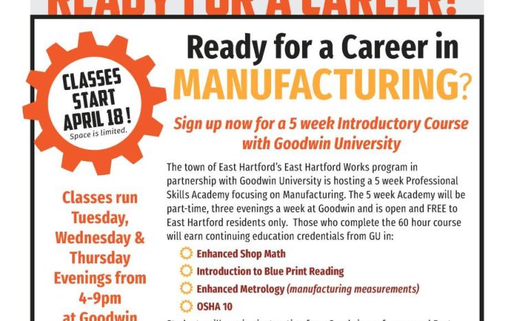East Hartford Works Partners with Goodwin University to Offer  a Professional Skills Academy
