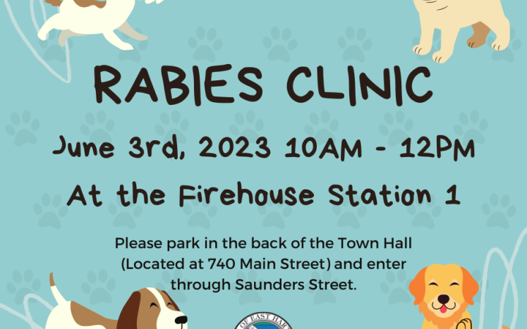  East Hartford Town Clerk’s Office to Host a Low Cost/No Cost Rabies Clinic 
