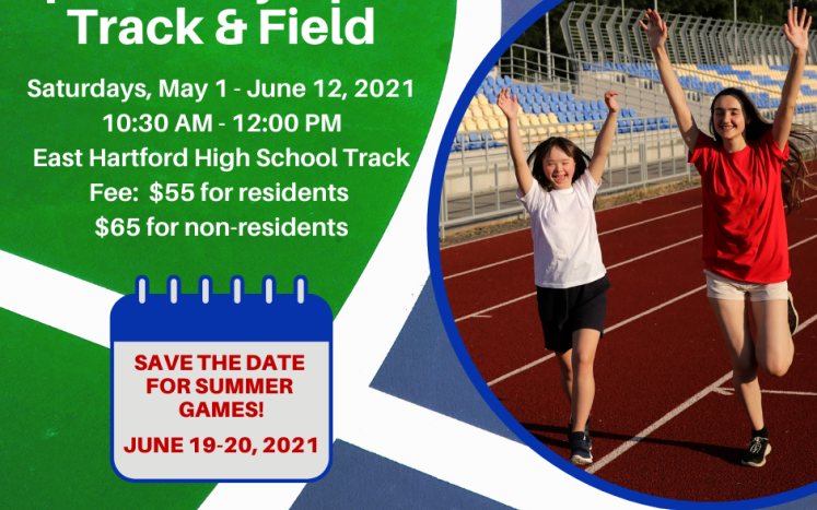 special olumpics track and field graphic and info