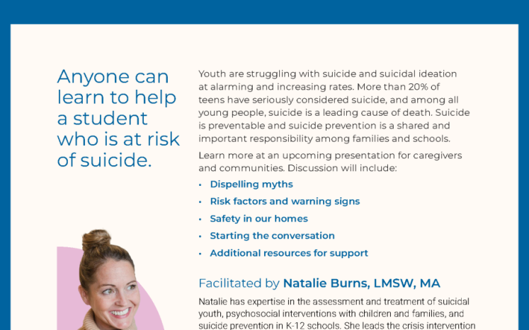 Suicide Awareness and Prevention for Caregivers and Communities
