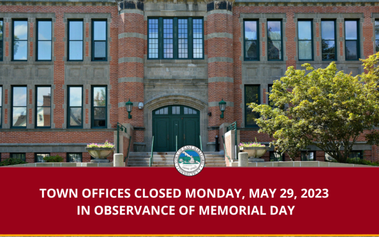 Town of East Hartford Offices Closed for Memorial Day
